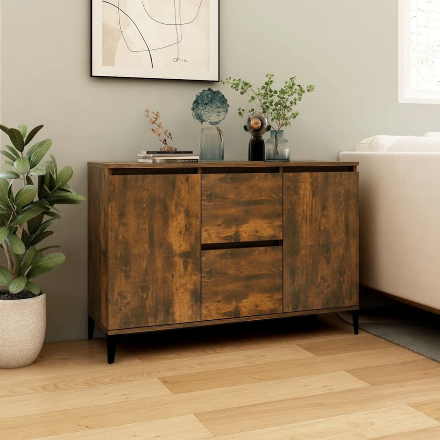 Dressoir 04X35X70 Cm Bewerkt Hout Kleurig Gerookt eiken