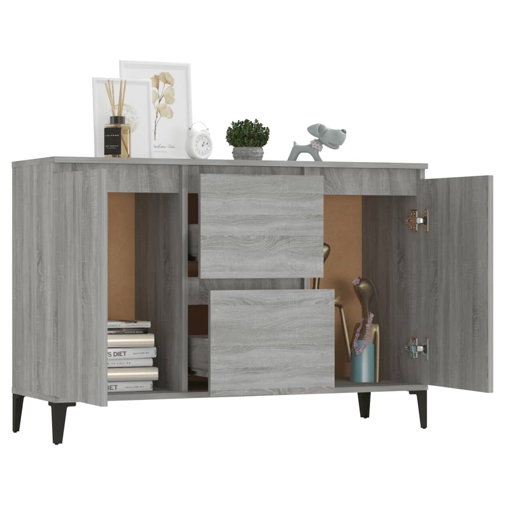 Dressoir 04X35X70 Cm Bewerkt Hout Eikenkleurig Grijs sonoma