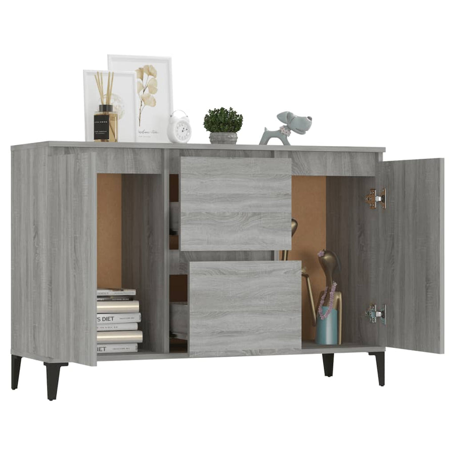 Dressoir 04X35X70 Cm Bewerkt Hout Eikenkleurig Grijs sonoma