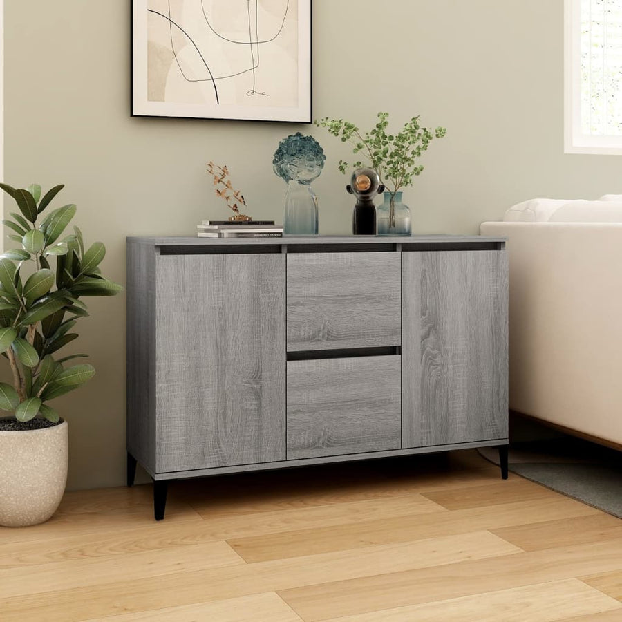 Dressoir 04X35X70 Cm Bewerkt Hout Eikenkleurig Grijs sonoma