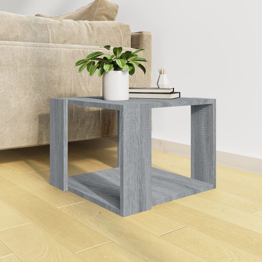 Salontafel 40X40X30 Cm Bewerkt Hout Eikenkleurig 1 Grijs sonoma