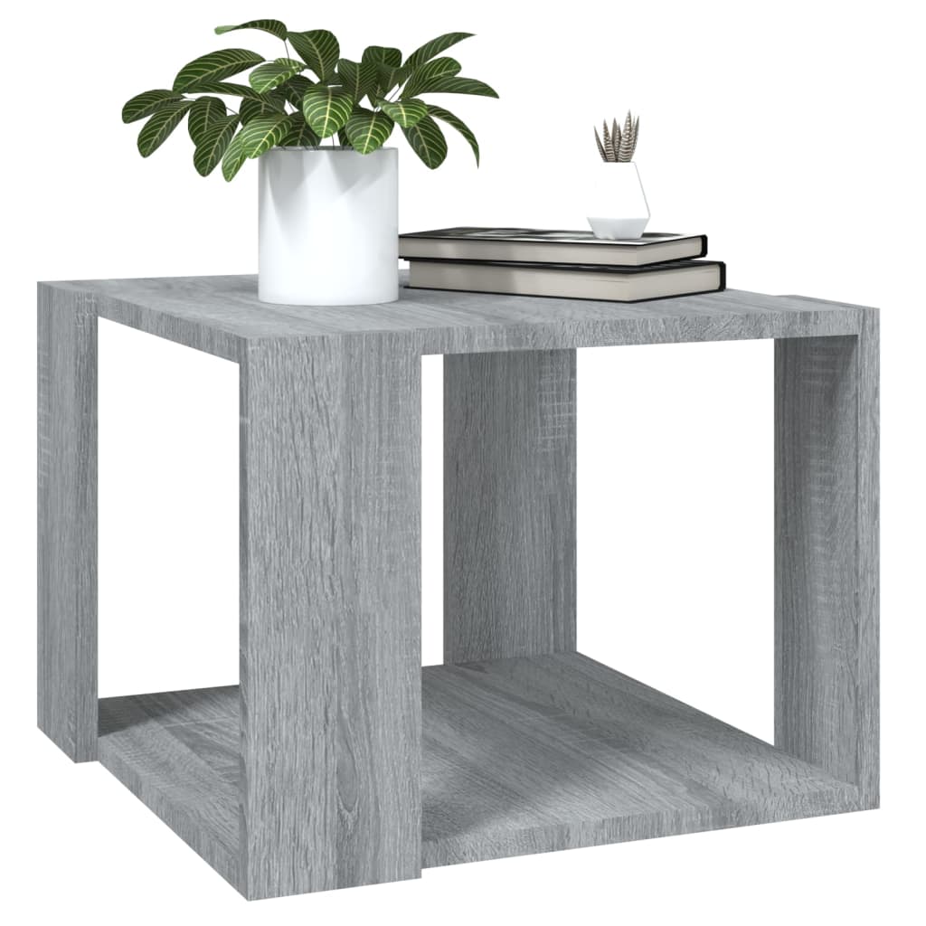Salontafel 40X40X30 Cm Bewerkt Hout Eikenkleurig 1 Grijs sonoma