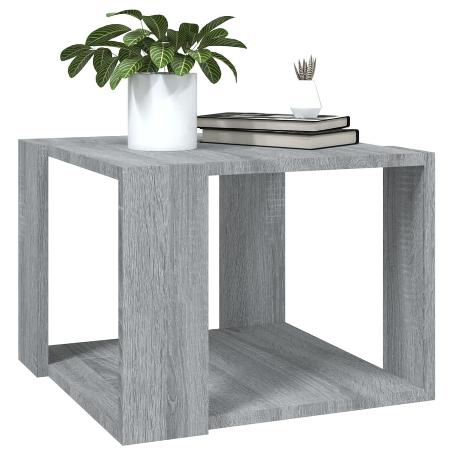 Salontafel 40X40X30 Cm Bewerkt Hout Eikenkleurig 1 Grijs sonoma