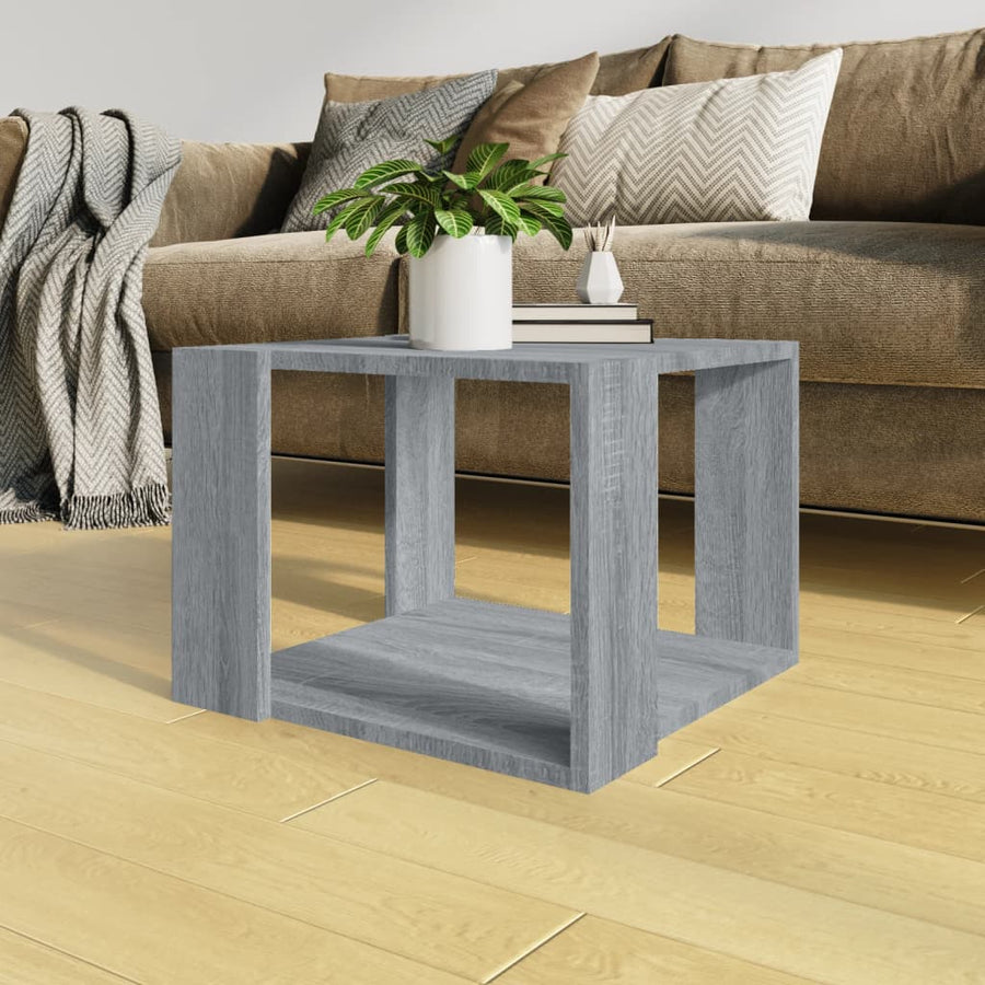 Salontafel 40X40X30 Cm Bewerkt Hout Eikenkleurig 1 Grijs sonoma