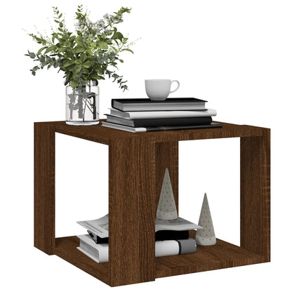 Salontafel 40x40x30 cm bewerkt hout bruin eikenkleur