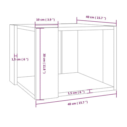 Salontafel 40x40x30 cm bewerkt hout bruin eikenkleur