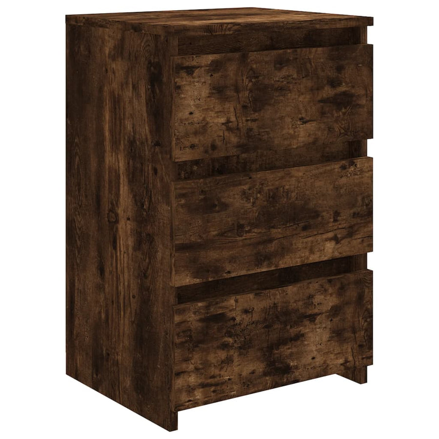Nachtkastje 40x35x62,5 cm bewerkt hout gerookt eikenkleurig 1 Gerookt eiken
