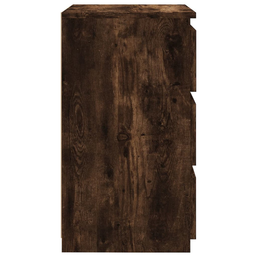 Nachtkastje 40x35x62,5 cm bewerkt hout gerookt eikenkleurig 1 Gerookt eiken