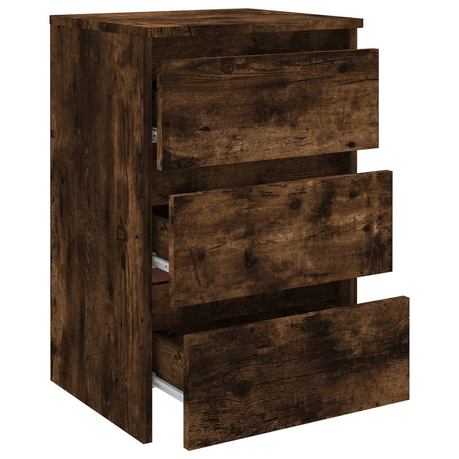 Nachtkastjes 2 st 40x35x62,5 cm bewerkt hout gerookt eikenkleur Gerookt eiken