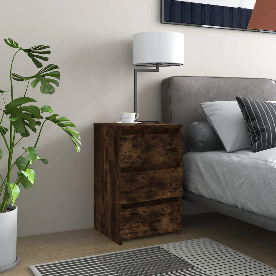 Nachtkastjes 2 st 40x35x62,5 cm bewerkt hout gerookt eikenkleur Gerookt eiken