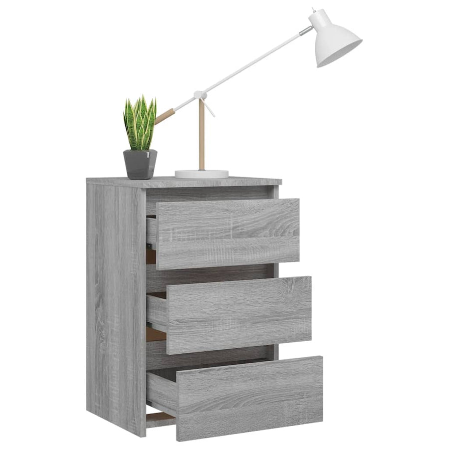 Nachtkastje 40x35x62,5 cm bewerkt hout grijs sonoma eikenkleur 1 Grijs sonoma