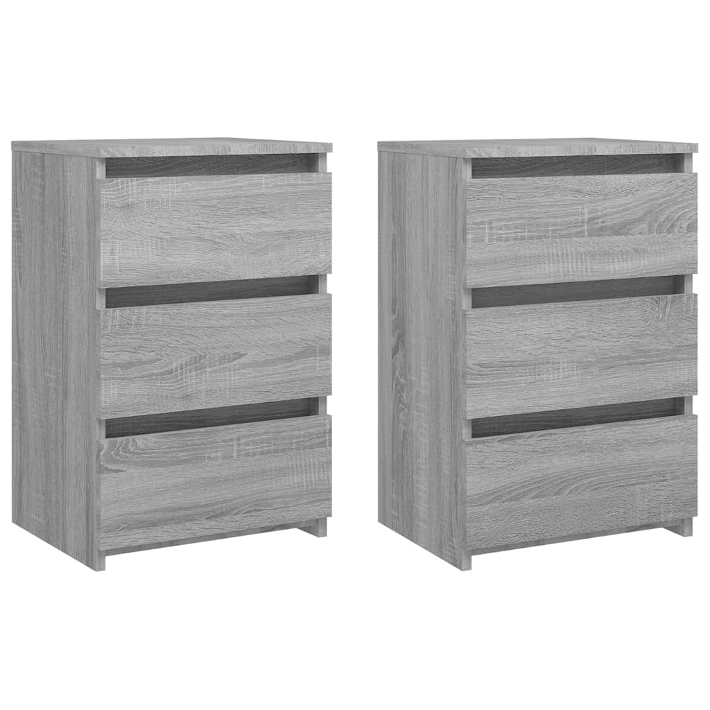 Nachtkastjes 2 st 40x35x62,5 cm bewerkt hout grijs sonoma eiken 2 Grijs sonoma