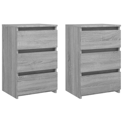 Nachtkastjes 2 st 40x35x62,5 cm bewerkt hout grijs sonoma eiken 2 Grijs sonoma