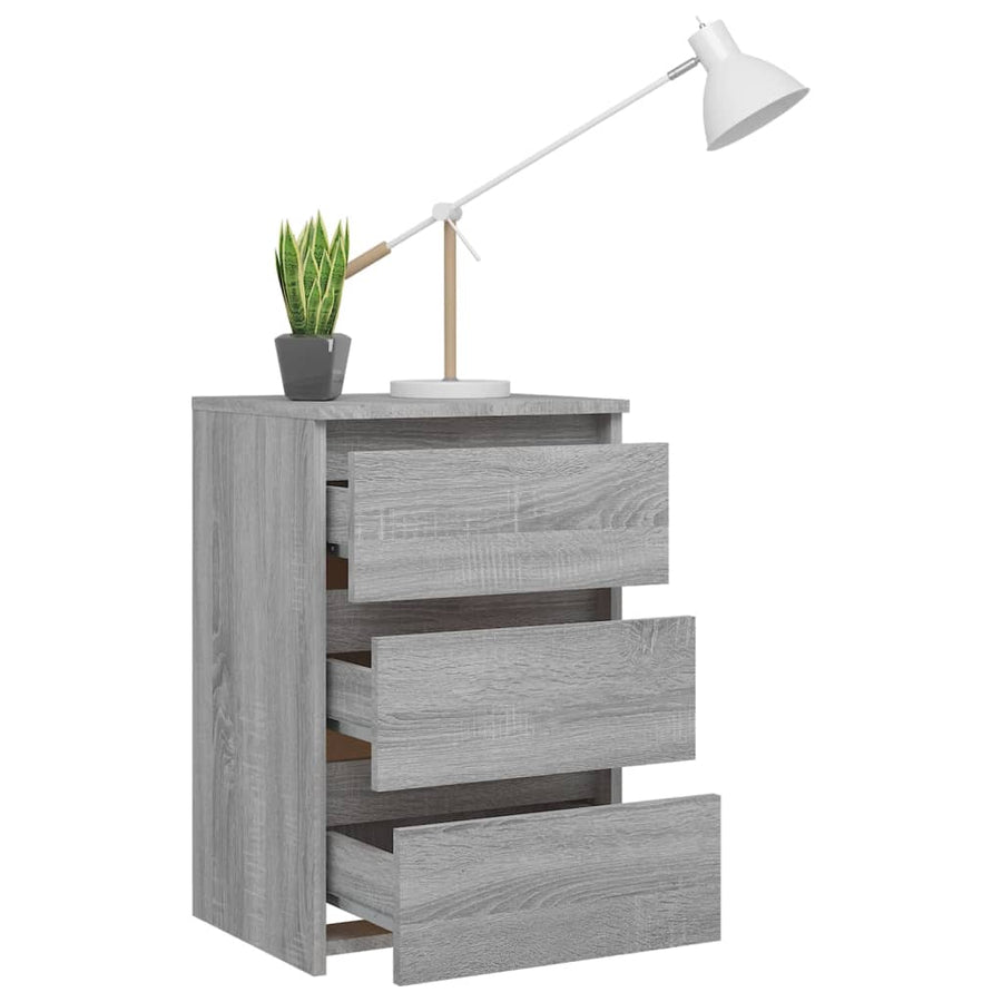 Nachtkastjes 2 st 40x35x62,5 cm bewerkt hout grijs sonoma eiken 2 Grijs sonoma