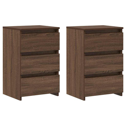 Nachtkastjes 2 st 40x35x62,5 cm bewerkt hout bruin eikenkleur