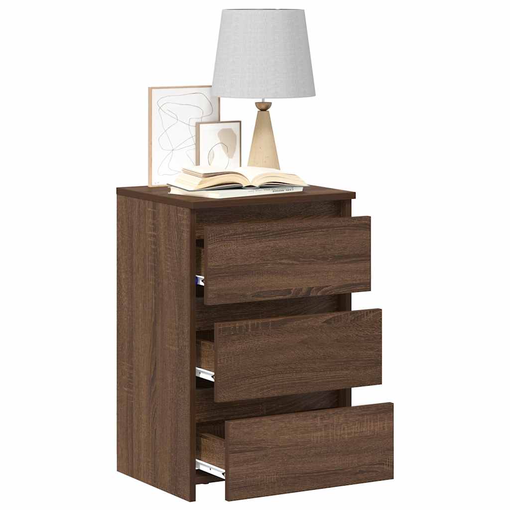 Nachtkastjes 2 st 40x35x62,5 cm bewerkt hout bruin eikenkleur