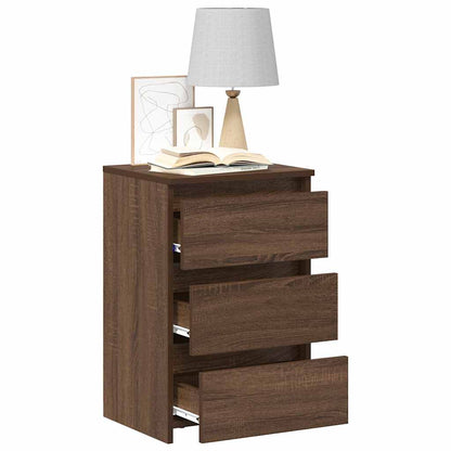 Nachtkastjes 2 st 40x35x62,5 cm bewerkt hout bruin eikenkleur