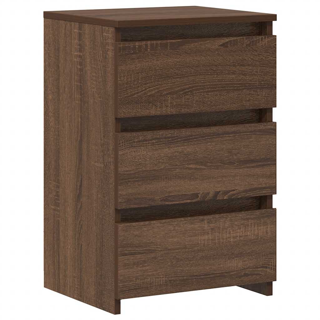 Nachtkastjes 2 st 40x35x62,5 cm bewerkt hout bruin eikenkleur