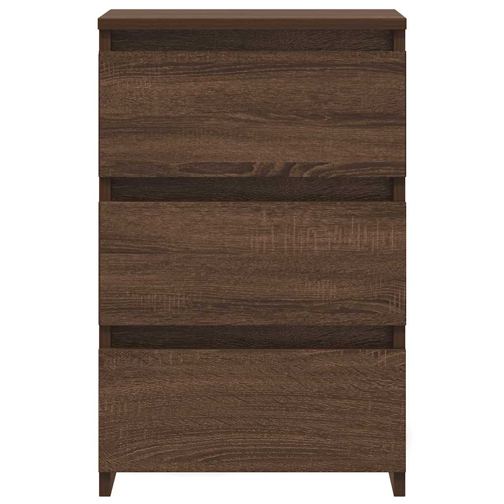 Nachtkastjes 2 st 40x35x62,5 cm bewerkt hout bruin eikenkleur