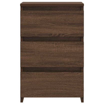 Nachtkastjes 2 st 40x35x62,5 cm bewerkt hout bruin eikenkleur