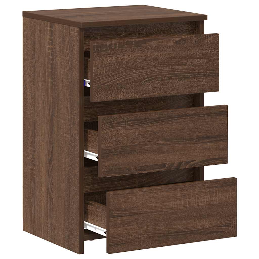 Nachtkastjes 2 st 40x35x62,5 cm bewerkt hout bruin eikenkleur