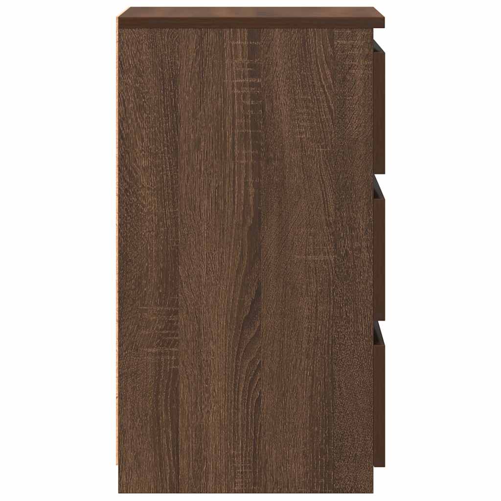 Nachtkastjes 2 st 40x35x62,5 cm bewerkt hout bruin eikenkleur