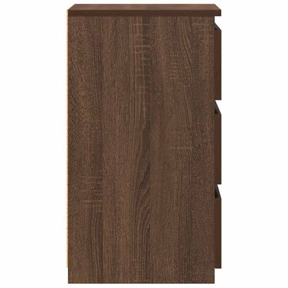 Nachtkastjes 2 st 40x35x62,5 cm bewerkt hout bruin eikenkleur