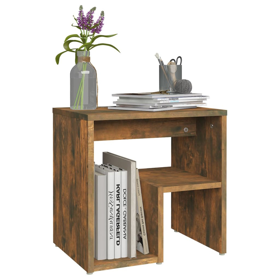 Nachtkastjes 40X30X40 Cm Bewerkt Hout Kleurig 2 Gerookt eiken