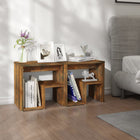 Nachtkastjes 2 st 40x30x40 cm bewerkt hout gerookt eiken