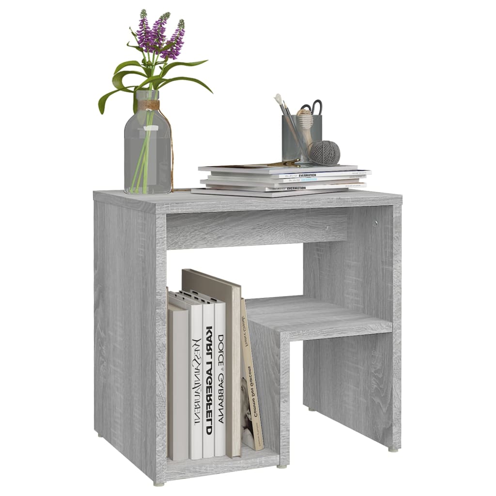 Nachtkastje 40X30X40 Cm Bewerkt Hout Sonoma Eikenkleurig 1 Grijs sonoma