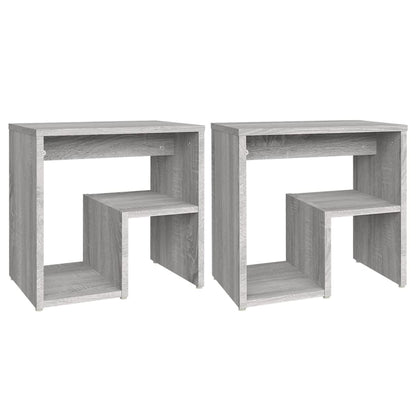 Nachtkastjes 40X30X40 Cm Bewerkt Hout Eiken 2 Grijs sonoma