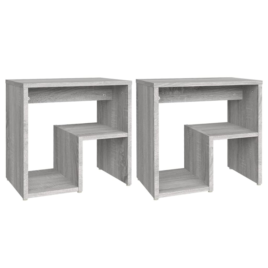 Nachtkastjes 40X30X40 Cm Bewerkt Hout Eiken 2 Grijs sonoma