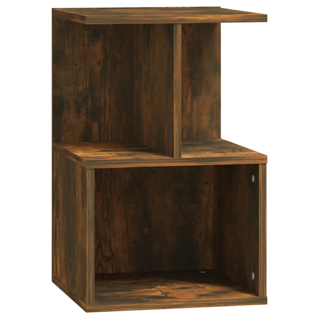 Nachtkastje 35X35X55 Cm Bewerkt Hout Kleurig 1 Gerookt eiken