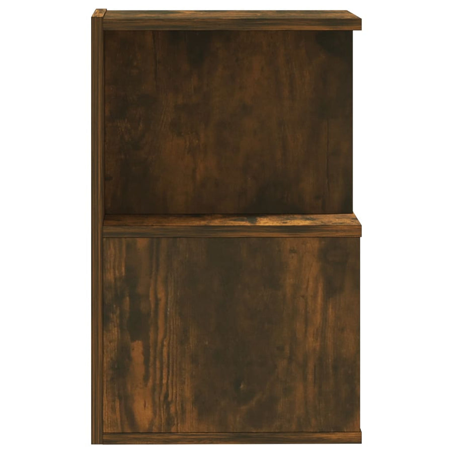 Nachtkastje 35X35X55 Cm Bewerkt Hout Kleurig 1 Gerookt eiken