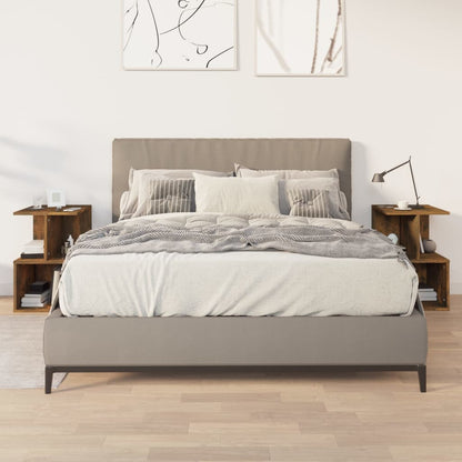 Nachtkastjes 2 St 35X35X55 Cm Bewerkt Hout Gerookt Eikenkleurig