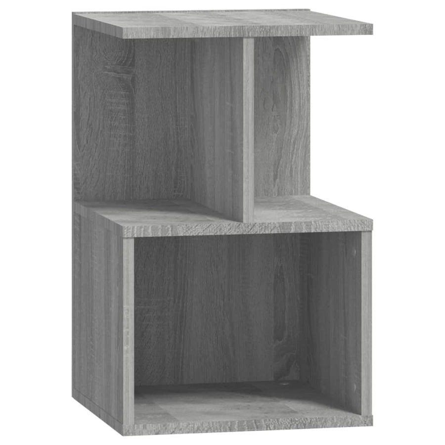 Nachtkastje 35X35X55 Cm Bewerkt Hout Eikenkleurig 1 Grijs sonoma