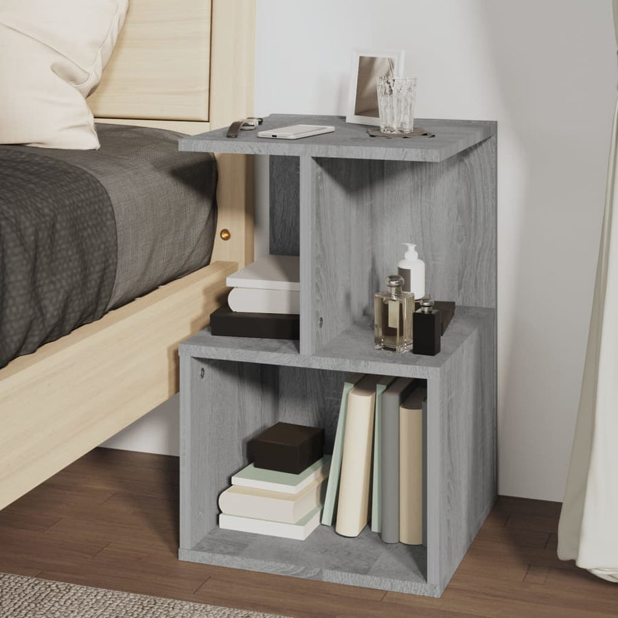 Nachtkastje 35X35X55 Cm Bewerkt Hout Eikenkleurig 1 Grijs sonoma