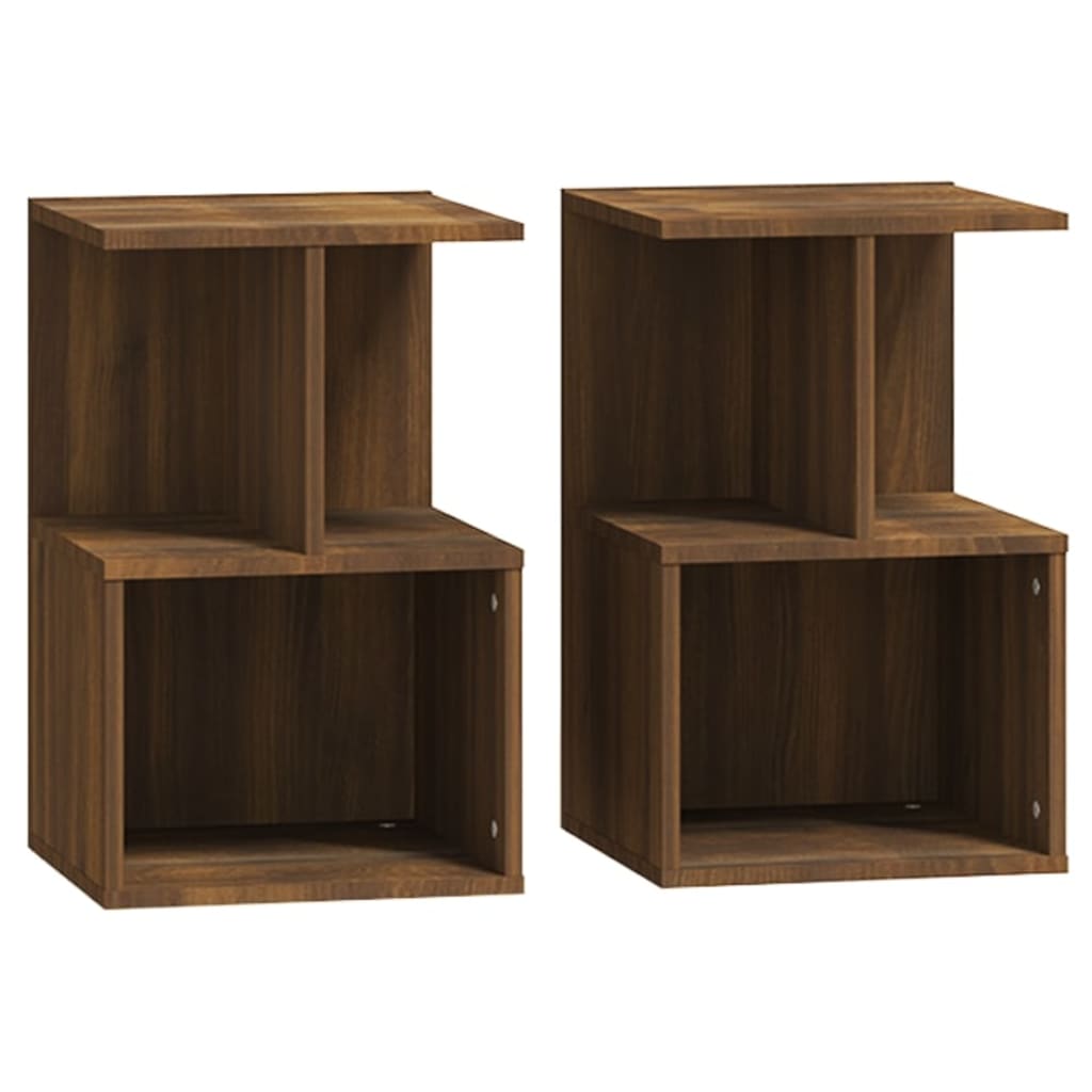 Nachtkastjes 35X35X55 Cm Bewerkt Hout Bruineikenkleurig 2 bruin eikenkleur