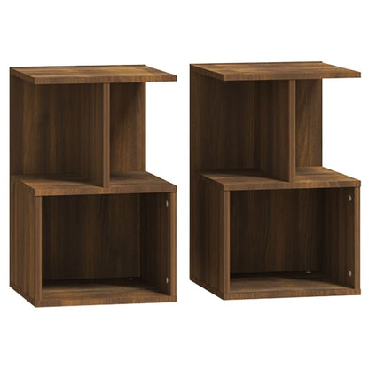Nachtkastjes 35X35X55 Cm Bewerkt Hout Bruineikenkleurig 2 bruin eikenkleur