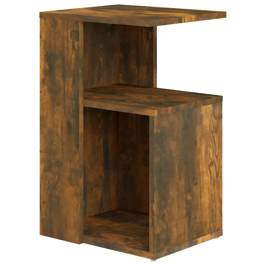 Bijzettafel 36X30X56 Cm Bewerkt Hout Kleurig Gerookt eiken
