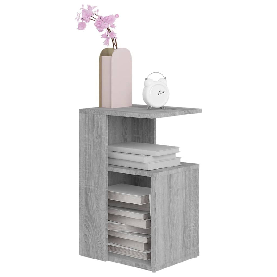Bijzettafel 36X30X56 Cm Bewerkt Hout Eikenkleurig Grijs sonoma