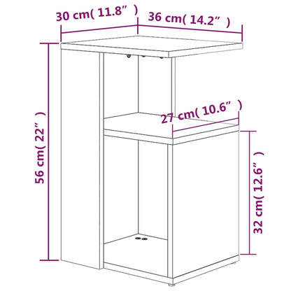 Bijzettafel 36X30X56 Cm Bewerkt Hout Eikenkleurig Grijs sonoma