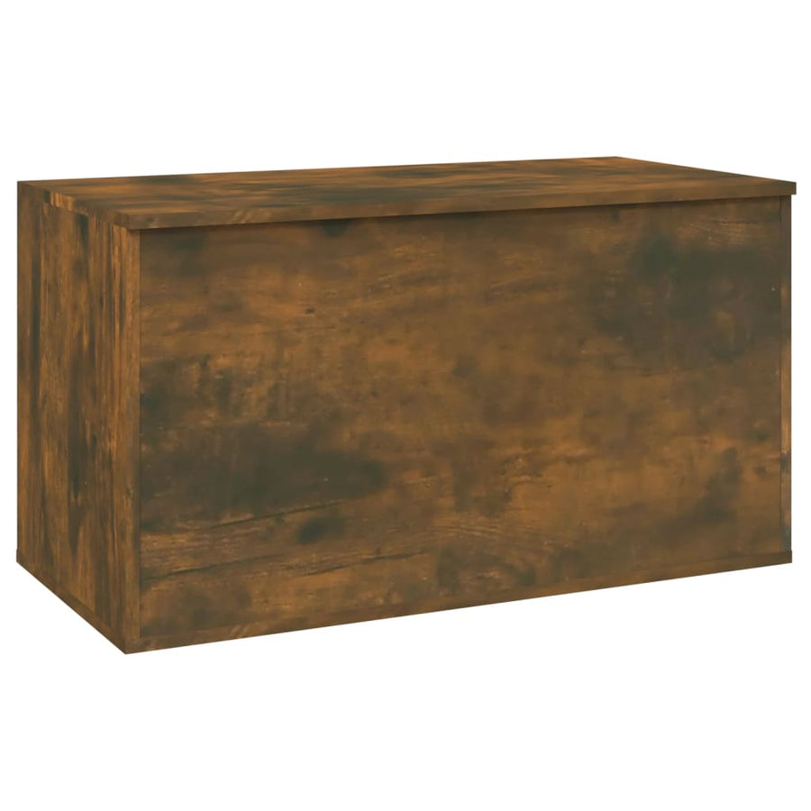 Opbergkist 84x42x46 cm bewerkt hout gerookt eikenkleurig Gerookt eiken