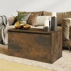 Storage box 84x42x46 cm treated wood smoked oak finish