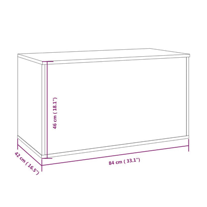 Opbergkist 84X42X46 Cm Bewerkt Hout Eikenkleurig Grijs sonoma