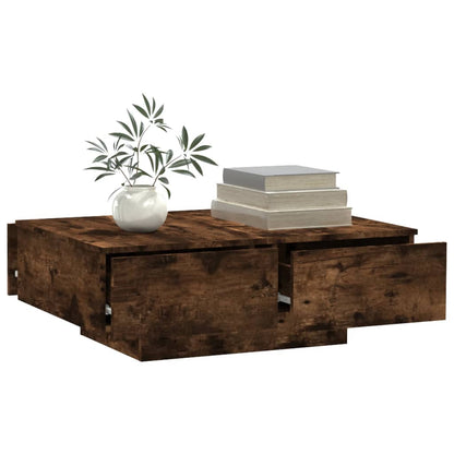 Salontafel 90x60x31 cm bewerkt hout gerookt eikenkleurig Gerookt eiken