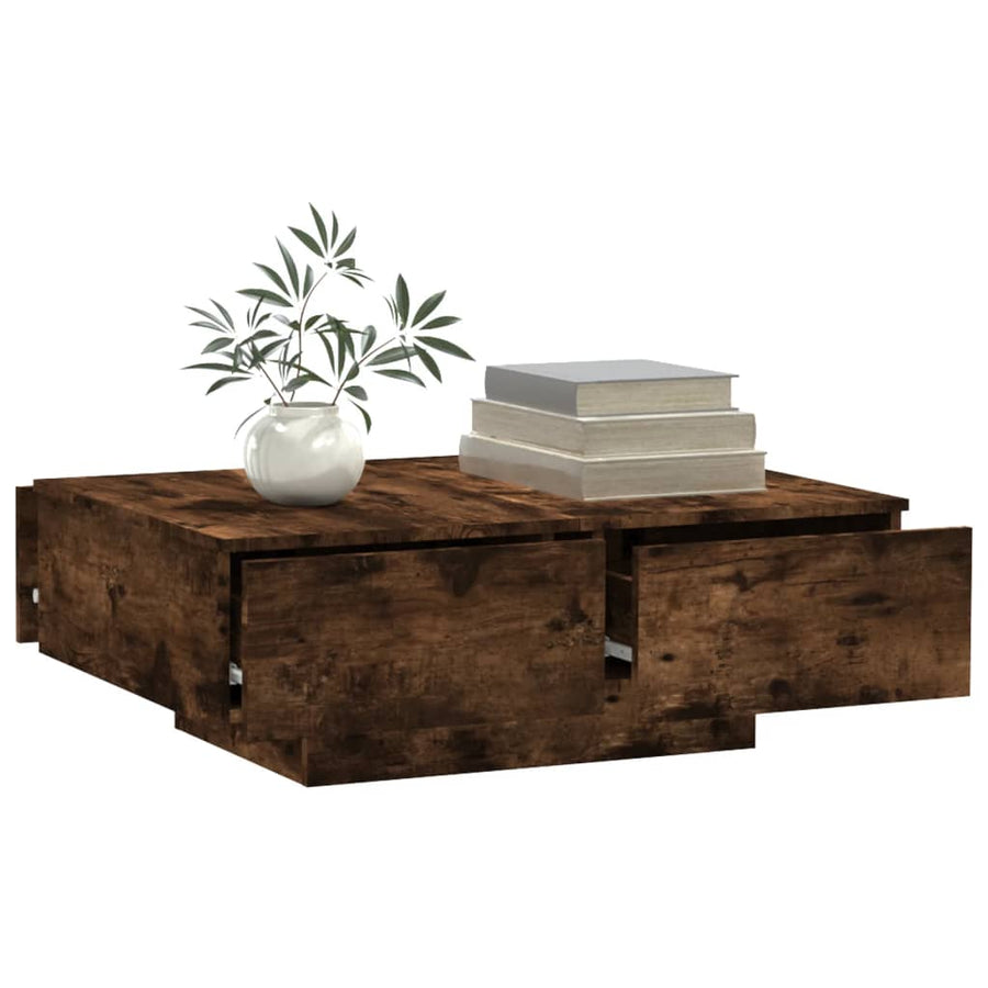 Salontafel 90x60x31 cm bewerkt hout gerookt eikenkleurig Gerookt eiken