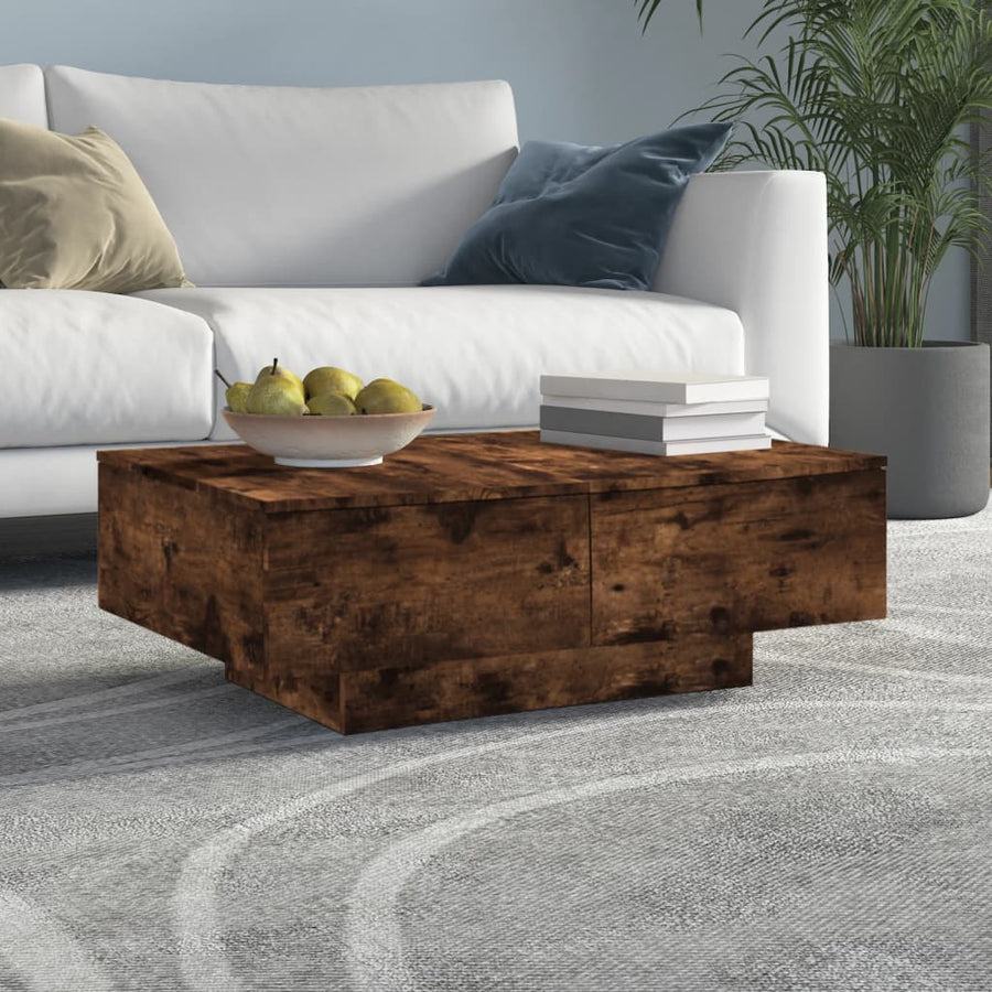 Salontafel 90X60X31 Cm Bewerkt Hout Wit