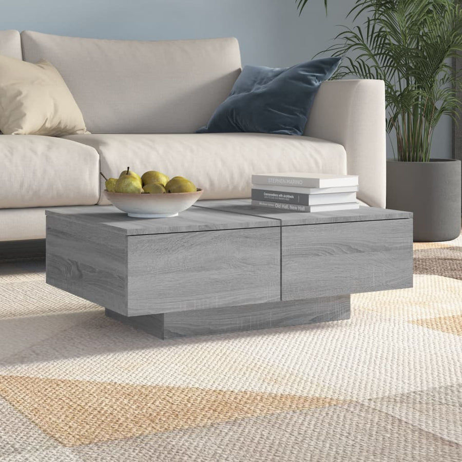 Salontafel 90X60X31 Cm Bewerkt Hout Wit