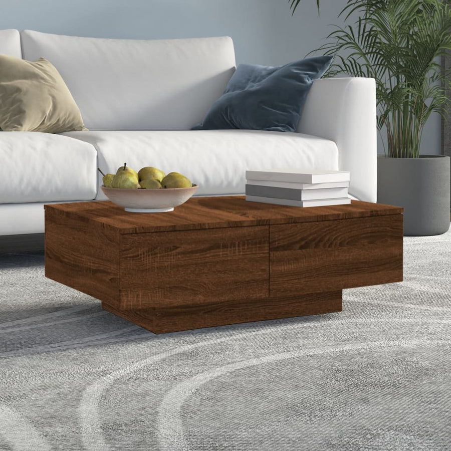 Salontafel 90X60X31 Cm Bewerkt Hout Wit